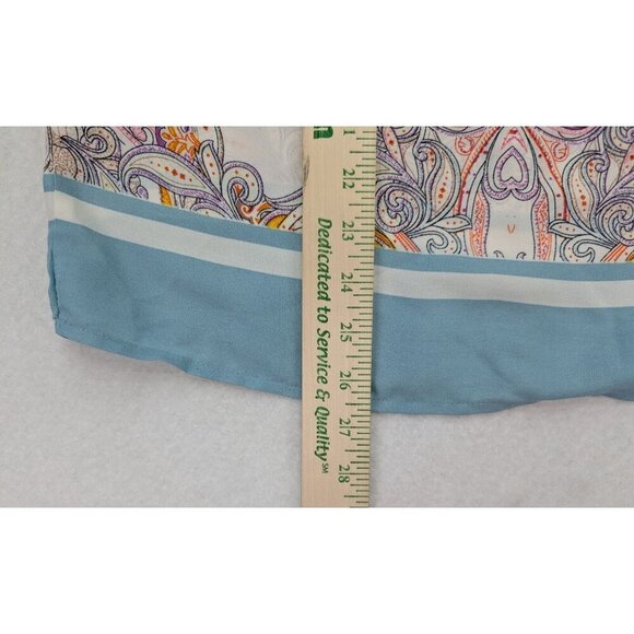 Rose & Thyme Women's Top Size M 3/4 Sleeve Silky Textured Boho Peasant - Picture 9 of 13